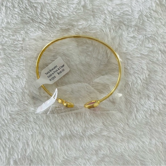TALIA NWT Gold Crystal Cuff Bracelet with Pink & Clear Crystals - Picture 11 of 13